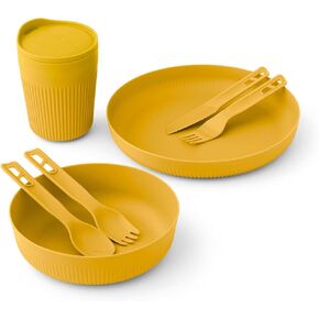 Sea to Summit Passage 1-Person Camping Dinnerware Set, Plate, Bowl, Mug, Utensils, Arrowwood Yellow