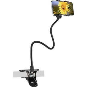 Cell Phone Holder Gooseneck Mount, Universal Lazy Bracket Flexible Long Arm Clamp Clip Phone Stand for Bed,360 Adjustable DIY Flexible Grip Desktop Mobile Phone Stand for All 4-7" Devices