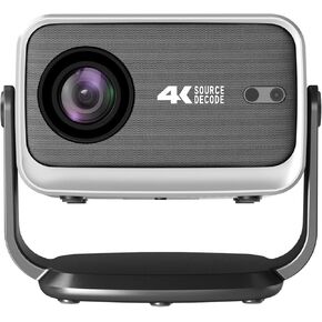 360° Free Standing Head with WiFi and Bluetooth, Blu-ray 3D, HDR 10, Android TV 13, 3D Stereo and Auto Ladder Video Projector Smart Portable Cinema