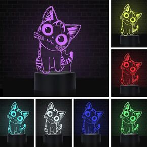 yomgam Kids Dinosaur Night Light للأطفال، مصباح ليلي وهمي ثلاثي الأبعاد، مصباح طاولة LED USB ذكي يعمل باللمس 7 ألوان مصباح ديكور متغير، ديكور الغرفة، هدايا للأطفال الأولاد والبنات