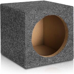 Facmogu 6.5in Gray Carpet Speaker Enclosure, Subwoofer Driver Enclosure with Ports for DIY Car or Truck Audio Custom, Car Subwoofer Box with Sound-Absorbing Cotton & Premium Carpeted Finish