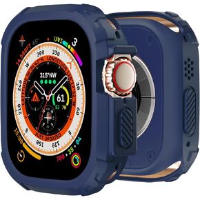 BOTOMALL Compatible with Apple Watch Ultra/Ultra 2 Bumper Case 49mm,Rugged Military Grade Flexible Shockproof TPU Face Cover Protector for iWatch Men Womens