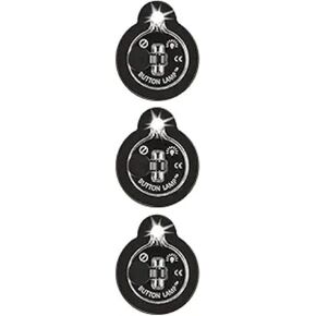 Panthervision Stick On LED Button Lights - (Pack of 3) Battery Powered Lights with Adhesive, Black