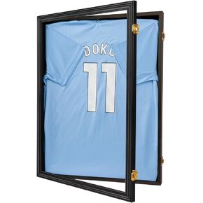 KCRasan Military Uniform Display Case - Police Uniform Display Frame - Uniform Shadow Box Wall Cabinet with 98% Uv Protection Acrylic Door for Collection Military Uniform Black