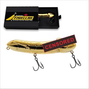 Original Topwater Fishing Lure with Treble Hooks - Novelty Fishing Gifts for Men and Women - Gag Gift for Father's Day White Elephant Gift for Fishermen Who Have Everything