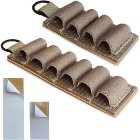 12 Gauge Shell Holder, Velcro Shotgun Shell Holder with Adhesive Backing Sticker, Mollle Shotgun Cartridge Card for Buttstock and Side Saddle, Ammo Carrier 12ga
