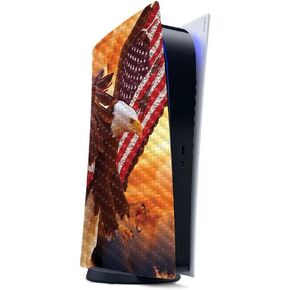 MightySkins Carbon Fiber Gaming Skin for PS5 / Playstation 5 - Bald Eagle | Durable Textured Carbon Fiber Finish | Easy to Apply and Change Style | Made in The USA
