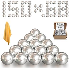 150ct .68 Caliber Aluminum Balls, 68 Caliber Self Defense Balls for Byrna SD/LE/MAX, for Salt Supply s2, 7.3g, Reusable, Ideal for Self Defense and Practice