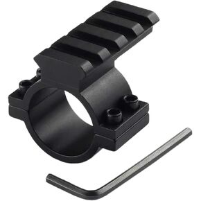 Higoo® 1-Inch 1" Scope Ring Adaptor W/Picatinny/Weaver Rail, Tactical Barrel Clamp Mount With Rail for Scope Flashlight Laser Sight