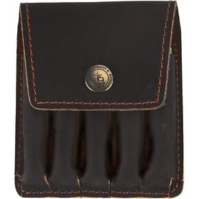 TOURBON Hunting Leather Rifle Cartridge Holder 5 Round Ammo Wallet Pouch