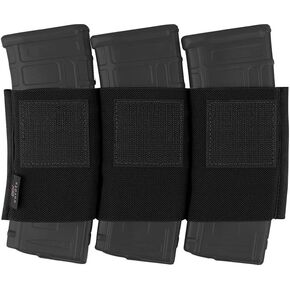 KRYDEX Triple 5.56 Magazine Holder Elastic Mag Holder with Hook Fasteners for MK3 and MK4 Chest Rig