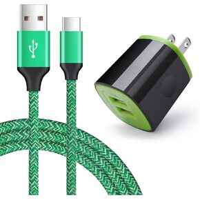 USB Type C Charger for Moto G Pure/G Play 2024/G Power 2024/G Stylus 5G 2023/G 5G 2022/G Fast/Z3 Play/G7/G8/Z4/Z2 Force,AndHot 2 Port USB Adapter Wall Charger with 6FT USB C Fast Charging Cable Cord