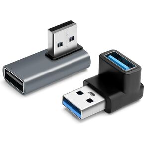 BORLTER CLAMP 3.0 USB to USB Adapters (2 Pack) with Lanyard, USB to USB 90 Degree Angle Adapter,USB Female to USB Male Adapter,Fast Charging Converter OTG for PC, Laptop