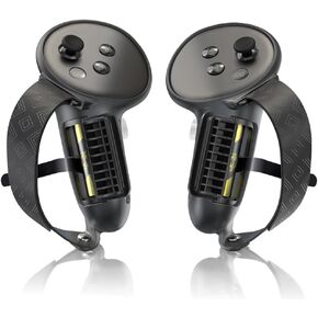 Upgraded Controller Cover Grips with Battery Opening for Meta/Oculus Quest 3/3S - Max Protection and Comfort - Sweatproof Anti-Slip Adjustable Knuckle Straps (Fits Most Hand Sizes)