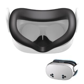 Advanced VR Silicone Face Pad Cover for Meta Quest 3s, Original Headset Accessories VR Face Cushion Pad Mask for Oculus Quest 3 Headset Face Pad (Black)- Enhance Comfort and Hygiene