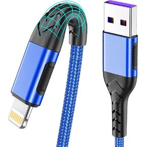 iPhone Charger, [Apple MFi Certified] 16FT Lightning Cable for Long Charger Cable, Fast iPhone Charging Cord Compatible with with iPhone Xs Max/XS/XR/X/8/7/6S/6/Plus/SE/iPad(Blue)