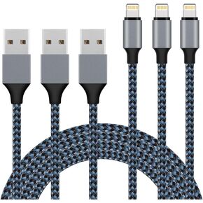 [Apple MFi Certified] iPhone Charger, iPhone Fast Charging 3 Pack 9 FT Lightning Cable Nylon Braided Long iPhone Charger Cord iPhone 14 13 12 11 Pro Max XR XS X 8 7 6 Plus SE and More