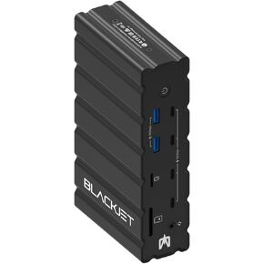 RX-4 Raiden Thunderbolt 4 Docking Station with 17 Ports, Thunderbolt 4, USB-C, USB-A, Ethernet, HDMI, DisplayPort, Audio, Card Readers - Black, Thunderbolt Share, Mac Mini rackmount