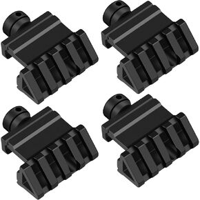 45° Offset Rail Mount, 4 Slots Aluminum 45 Degree Offset Angle Picatinny Weaver Rail Mounts for Flashlight Laser Sights Optics - 4 Pack