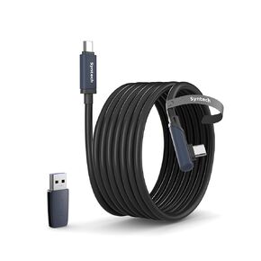 Syntech Link Cable Compatible with Meta/Oculus Quest 3S/Quest 3/Quest2/Pro/Pico 4/Ultra and PC/SteamVR, 20ft Upgraded Type C Cable with USB 3.0 Adapter, High Speed Data Transfer Cord for VR Headset