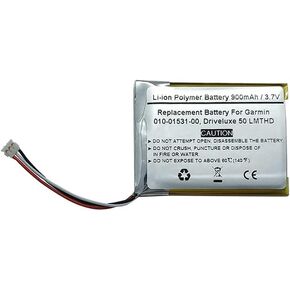 3.7V 900mAh Replace GPS Navigator Battery for Garmi n 010-01531-00, Driveluxe 50 LMTHD，361-00056-21