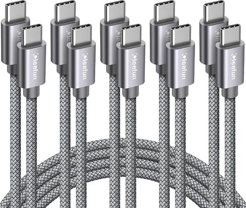 CLEEFUN USB C to USB C Cable 3ft, 5-Pack C to C Cable Fast Charging 60W | Type C Charger for iPhone 17 16 15 Pro Max/Plus, Samsung Galaxy S26 S25 S24 Ultra, iPad/MacBook USBC to USBC Cord in Kuwait