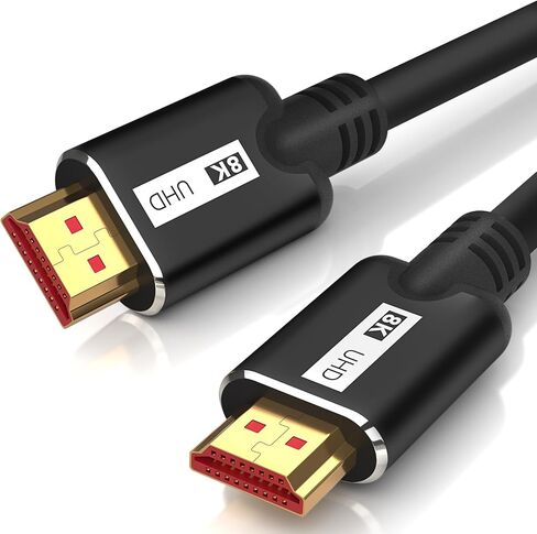 8K HDMI Cable 10FT 2Pack, High Speed 48Gbps HD Shielded Cord, Supports 8K@60Hz, 4K@120Hz in-Wall CL3 Rated HDMI 2.1 Cord, Compatible with Roku TV/Laptop/PC/HDTV and More in Kuwait