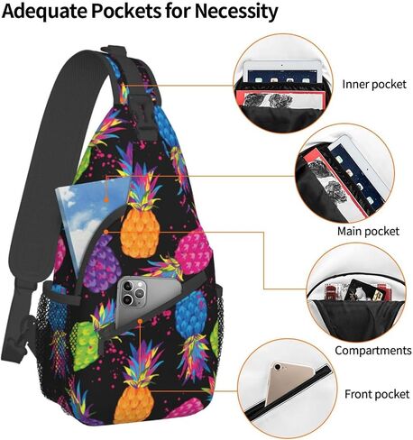 Sling Backpack Unisex Crossbody Chest Bag Shoulder Chest Bag For Women Men Hiking Travel in Kuwait