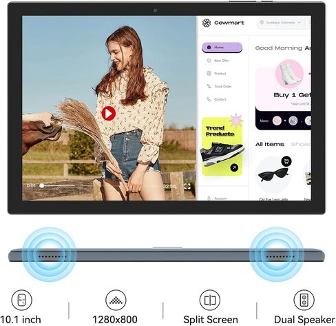 تابلت Android 14، أجهزة لوحية مقاس 10 بوصة مع حافظة، ذاكرة وصول عشوائي 8 جيجابايت + ذاكرة تخزين داخلية 64 جيجابايت / كمبيوتر لوحي قابل للتوسيع 1 تيرابايت، معالج رباعي النواة 1.8 جيجا هرتز، شاشة لمس IPS 1280*800، كاميرا 8 ميجابكسل، بطارية 6000 مللي أمبير،  in Kuwait