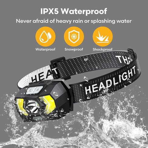 Headlamp 2 Pack,1500 Lumen Bright LED Head Lamp with 7 Modes, Head Lights for Forehead with Red Light, IPX5 Waterproof Head Light for Adults and Kids Camping Running, 6AAA Batteries Included in Kuwait