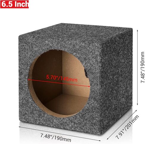 Facmogu 6.5in Gray Carpet Speaker Enclosure, Subwoofer Driver Enclosure with Ports for DIY Car or Truck Audio Custom, Car Subwoofer Box with Sound-Absorbing Cotton & Premium Carpeted Finish in Kuwait