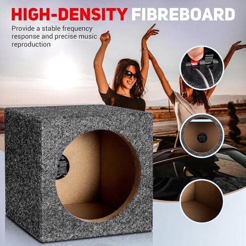 Facmogu 6.5in Gray Carpet Speaker Enclosure, Subwoofer Driver Enclosure with Ports for DIY Car or Truck Audio Custom, Car Subwoofer Box with Sound-Absorbing Cotton & Premium Carpeted Finish in Kuwait