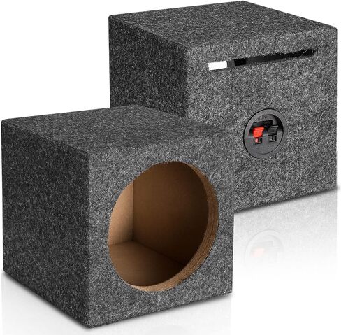 Facmogu 6.5in Gray Carpet Speaker Enclosure, Subwoofer Driver Enclosure with Ports for DIY Car or Truck Audio Custom, Car Subwoofer Box with Sound-Absorbing Cotton & Premium Carpeted Finish in Kuwait