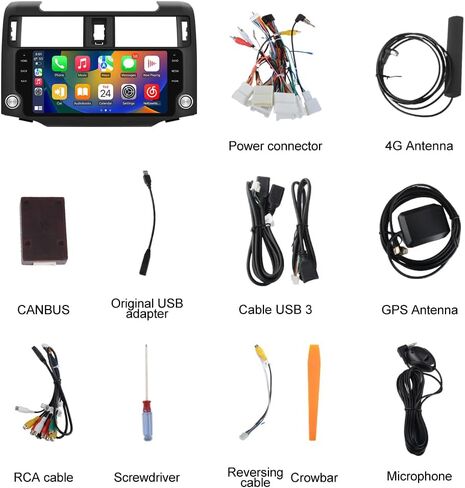 Android 13 Car Stereo for Toyota 4Runner 2014-2019 with Wireless CarPlay Android Auto,10.33 inch Touch Screen Bluetooth GPS WiFi DSP 4G RAM 64G ROM Black Head Unit in Saudi Arabia