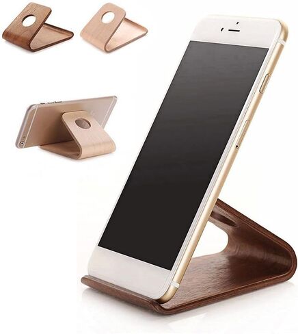 Retro Luxury Solid Wooden Cell Phone Stand, Desk Mount Universal for iPhone 14 Plus 15 Pro Max 13 12 11 16 and Other Mobile Phones Tablet PC E-Book Desktop Holder (Black) in Kuwait