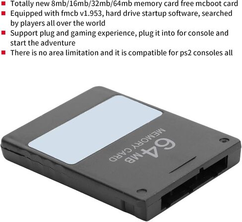 MCboot Game Memory Card Memory Card for PS2,Game FMCB V1.953 Memory Card MCboot Program Data Saver Card for PS2/ 2,PS2 Memory Card(64M) [Video Game] [Video Game] in Saudi Arabia