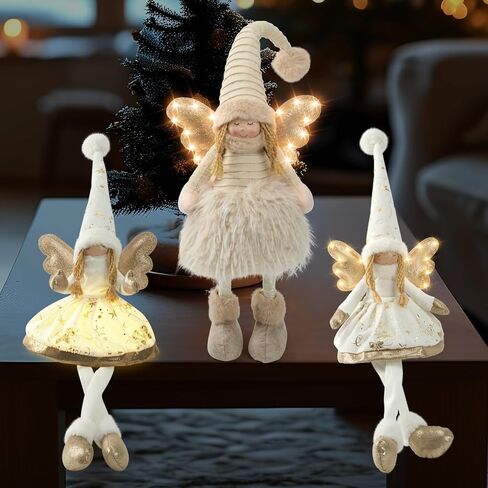 Christmas Angel with Body Light,Angel Doll Decoration,LED Christmas Gnome, Fairy Christmas Decor, Valentines Gift, Chirstmas Gift ， Home Decor, Tabletop Decor,Winter Home Decor in Saudi Arabia