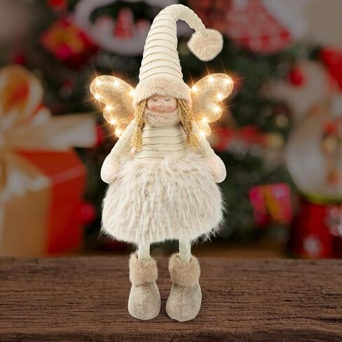 Christmas Angel with Body Light,Angel Doll Decoration,LED Christmas Gnome, Fairy Christmas Decor, Valentines Gift, Chirstmas Gift ， Home Decor, Tabletop Decor,Winter Home Decor in Saudi Arabia