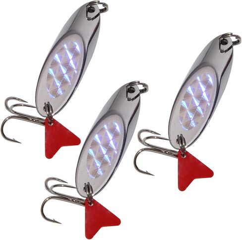 Spoon Fishing Lures Trout Lures Fishing Spoons Lures Hard Metal Jigging Baits with Treble Hooks Casting Spoon Lures for Bass Pike Trout Walleye Salmon in Saudi Arabia
