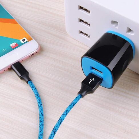 USB Type C Charger for Moto G Pure/G Play 2024/G Power 2024/G Stylus 5G 2023/G 5G 2022/G Fast/Z3 Play/G7/G8/Z4/Z2 Force,AndHot 2 Port USB Adapter Wall Charger with 6FT USB C Fast Charging Cable Cord in Kuwait