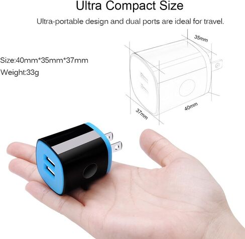 USB Type C Charger for Moto G Pure/G Play 2024/G Power 2024/G Stylus 5G 2023/G 5G 2022/G Fast/Z3 Play/G7/G8/Z4/Z2 Force,AndHot 2 Port USB Adapter Wall Charger with 6FT USB C Fast Charging Cable Cord in Kuwait