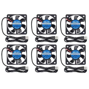 6Pcs 40mm x10mm DC 5V USB Brushless Cooling Fan, Dual Ball Bearing, Quiet Operation, 4010 Small Computer Fan.