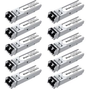 10 Pack 1.25G 850nm Multimode SFP LC Transceiver Fiber Module,1000Base-SX LC Gigabit Fiber Transceiver for Cisco GLC-SX-MMD/SX-MM/SFP-GE-S,Fortinet,Ubiquiti UniFi, Mikrotik, Fortinet, TP-Link, Netgear