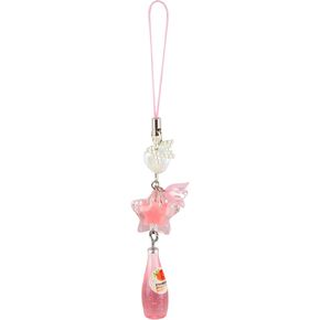 Framendino, Strawberry Soda Phone Charm Keychain Fruit Summer Phone Keychain Beaded Phone Charm for Bag