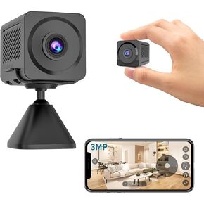 VSTARCAM WiFi Mini Camera, 3MP Mini Portable Surveillance Camera, Secret Camera Rechargeable Battery Indoor Camera, AI Motion Detection, Clear Night Vision, Two-Way Audio (CB78W)