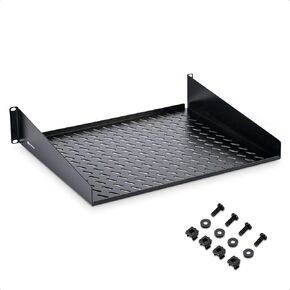 Cable Matters 2U Server Rack Shelf for 19" Rack & Cabinet, 15" Depth with 55lbs Weight Capacity (Rack Mount Shelf) in Black