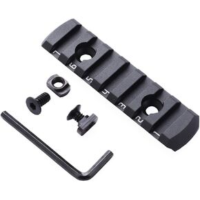 TuFok Picatinny Rail Section for Mlock - Thin 0.27in Height Rail Attachment Rail Adapter Mount Alumimun 7-Slot