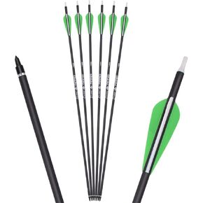 YLS Carbon Archery Arrows Practice Arrows Detachable Arrowhead and Nock 4 inch Streamlined TPU Feathers Perfect for Youth BeginnerTarget Practice and Outdoor Shooting