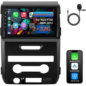 Android 13 Car Stereo for Ford F150 2009-2014, Wireless Carplay Android Auto 9 inch QLED 1280 * 800 Touchscreen Car Radio Replacement with GPS Navigation Bluetooth WiFi 2G+32G