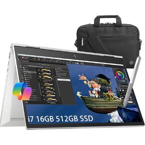 HP EliteBook X360 830 2-in-1 Laptop for Creator, Photographer, Designer (13.3" FHD Touchscreen, Intel Core i7-1165G7, 16GB RAM, 512GB SSD, IST Pen) Backlit KB, 3-Yr WRT, Bag, Win 11 Pro w/AI Copilot